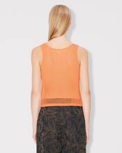 Knitted tank top in cotton mesh