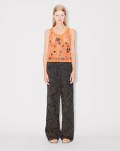 Knitted tank top in cotton mesh