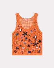 Knitted tank top in cotton mesh