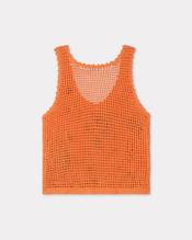 Knitted tank top in cotton mesh