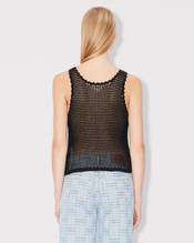 Knitted tank top in cotton mesh