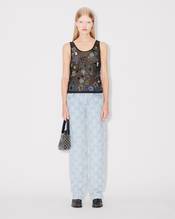 Knitted tank top in cotton mesh