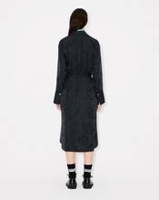 KENZO Peonies' midi shirt dress in mixed silk