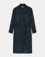 KENZO Peonies' midi shirt dress in mixed silk