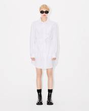 Shirt dress with kimono sleeves in oxford cotton