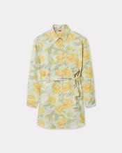 'KENZO Peonies' kimono sleeve shirt dress in cotton linen