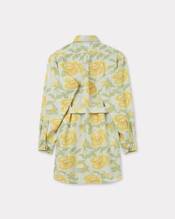 'KENZO Peonies' kimono sleeve shirt dress in cotton linen