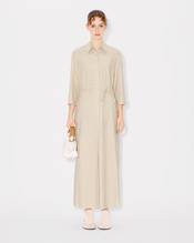 KENZO Weave' long shirt dress in mixed twill cotton