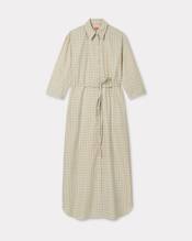 KENZO Weave' long shirt dress in mixed twill cotton