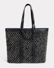 'KENZOAMA' large totebag in canvas and fishnet
