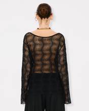 Long sleeves top in fishnet mesh