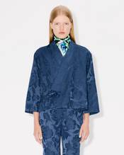 'KENZO Peonies' kimono jacket in jacquard cotton linen