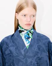 'KENZO Peonies' kimono jacket in jacquard cotton linen
