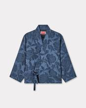 'KENZO Peonies' kimono jacket in jacquard cotton linen