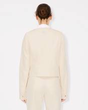 Collarless jacket in cotton