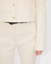 Collarless jacket in cotton
