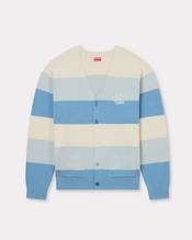 Embroidered stripes cardigan in cotton blend