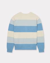 Embroidered stripes cardigan in cotton blend