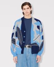'KENZO Chiku-Rin Camo' embroidered cardigan in cotton and wool