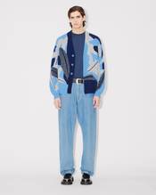 'KENZO Chiku-Rin Camo' embroidered cardigan in cotton and wool