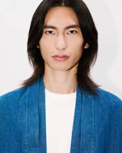 Kimono jacket in japanese linen denim