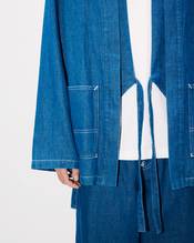 Kimono jacket in japanese linen denim