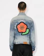 'KENZO Pop' embroidered trucker jacket in japanese denim