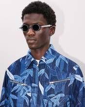 'KENZO Chiku-rin camo' zipped trucker jacket in japanese denim