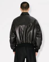Leather bomber jacket