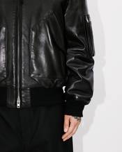 Leather bomber jacket