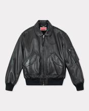 Leather bomber jacket