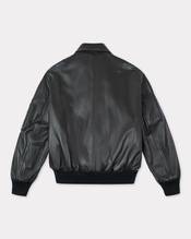 Leather bomber jacket