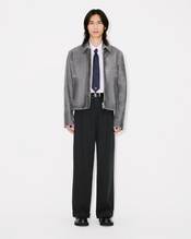 Casual blouson in leather