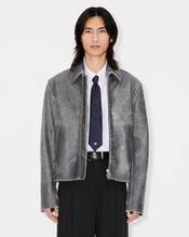 Casual blouson in leather