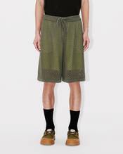 Embroidered knitted crochet shorts in cotton mesh