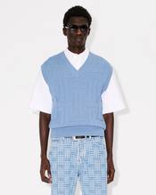 'KENZO Weave' embroidered sleeveless jumper in cotton