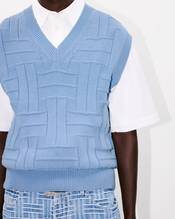 'KENZO Weave' embroidered sleeveless jumper in cotton