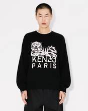 'KENZO Happy Tiger' embroidered jumper in wool and cotton