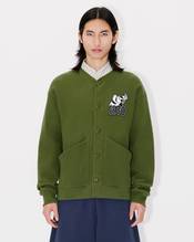 'KENZO Jungle Elephant' embroidered cardigan in waffle textured molleton