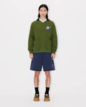 'KENZO Jungle Elephant' embroidered cardigan in waffle textured molleton
