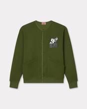 'KENZO Jungle Elephant' embroidered cardigan in waffle textured molleton
