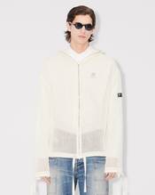 Zip-up hooded sweatshirt in mesh