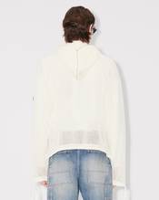 Zip-up hooded sweatshirt in mesh