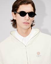 Zip-up hooded sweatshirt in mesh