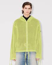 Zip-up hooded sweatshirt in mesh