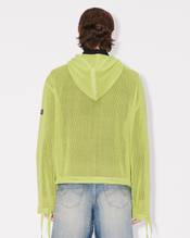 Zip-up hooded sweatshirt in mesh
