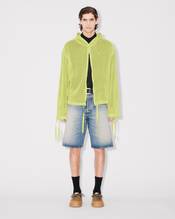 Zip-up hooded sweatshirt in mesh