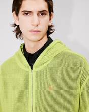 Zip-up hooded sweatshirt in mesh