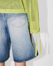 Zip-up hooded sweatshirt in mesh