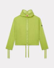 Zip-up hooded sweatshirt in mesh